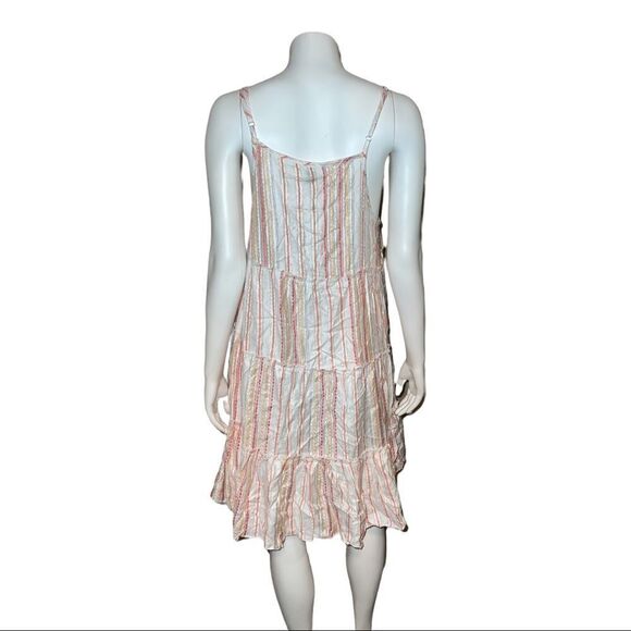 Raviya Orange Striped Square Neck Adjustable Tiered Swimsuit Cover Up Small NWT - Picture 4 of 7